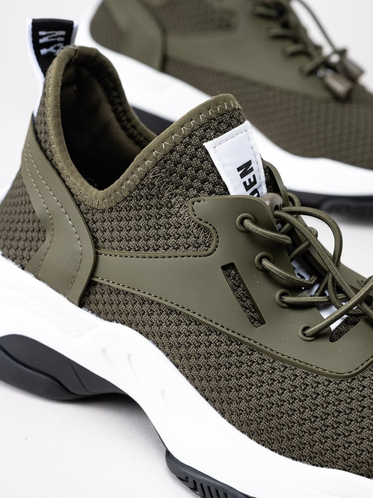Steve Madden - Match - Olivgröna chunky sneakers i textil