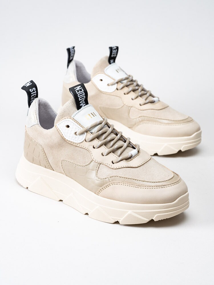 Steve Madden - Pitty - Beige platåsneakers i mocka