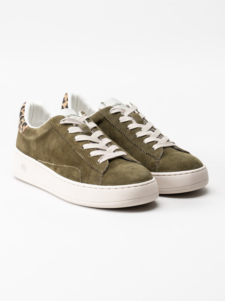 Philip Hog - Evelyn - Olivgröna sneakers i mocka