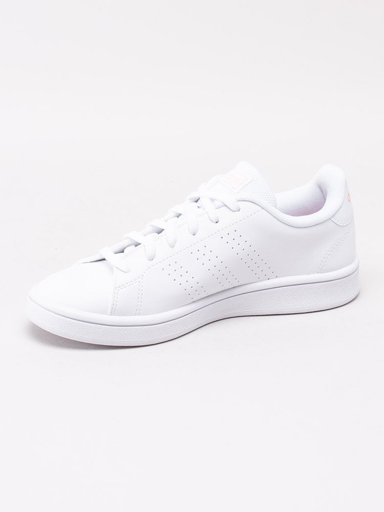 Adidas - Advantage Base - Vita stilrena sneakers med perforerade 3-stripes