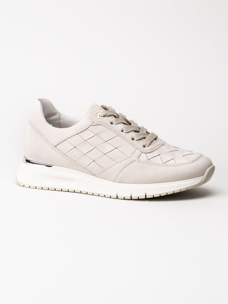 Gabor - Beige sneakers i flätad nubuck