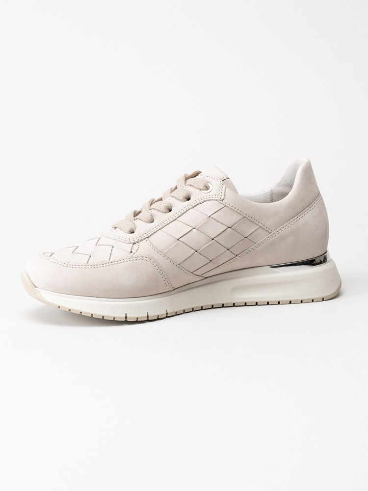 Gabor - Beige sneakers i flätad nubuck