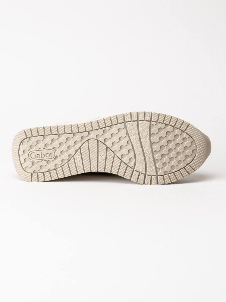 Gabor - Beige sneakers i flätad nubuck