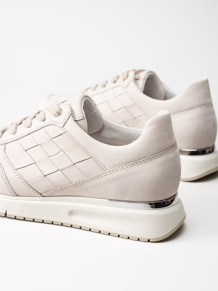 Gabor - Beige sneakers i flätad nubuck