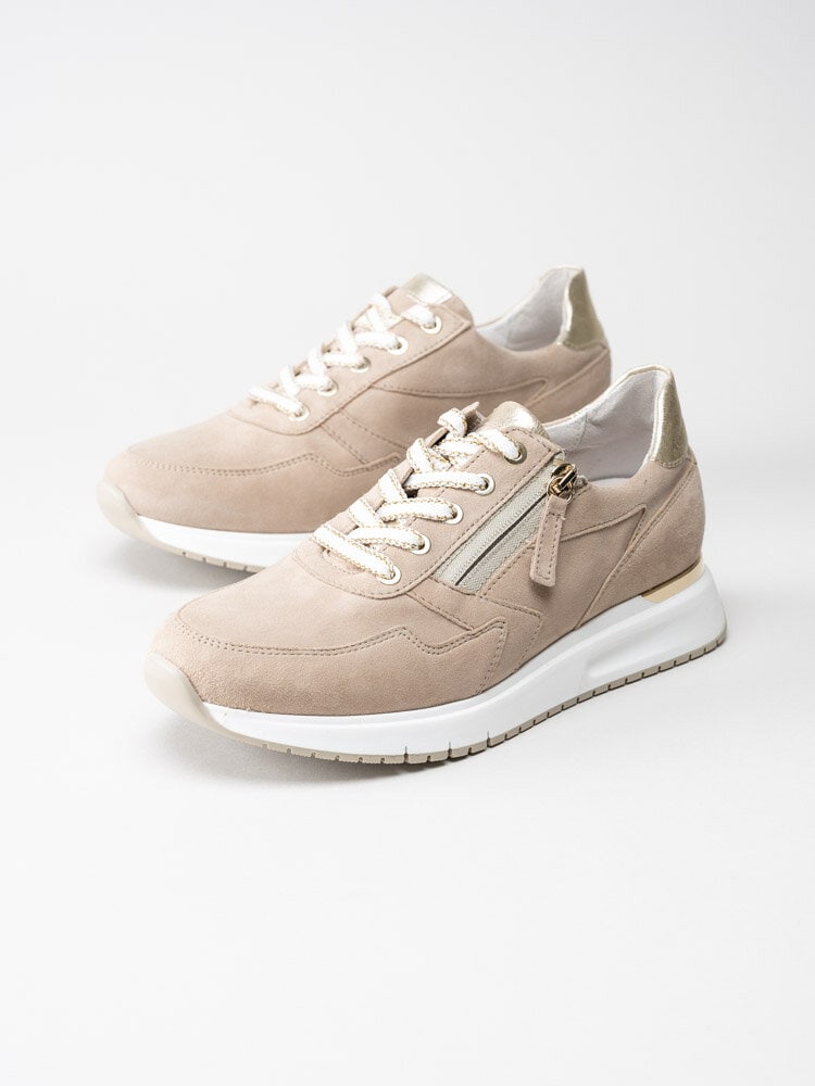 Gabor - Beige sneakers i nubuck