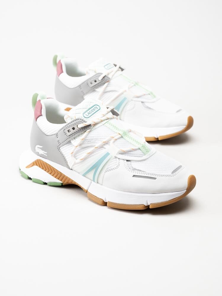 Lacoste - L003 0722 1 - Vita flerfärgade sneakers i textil
