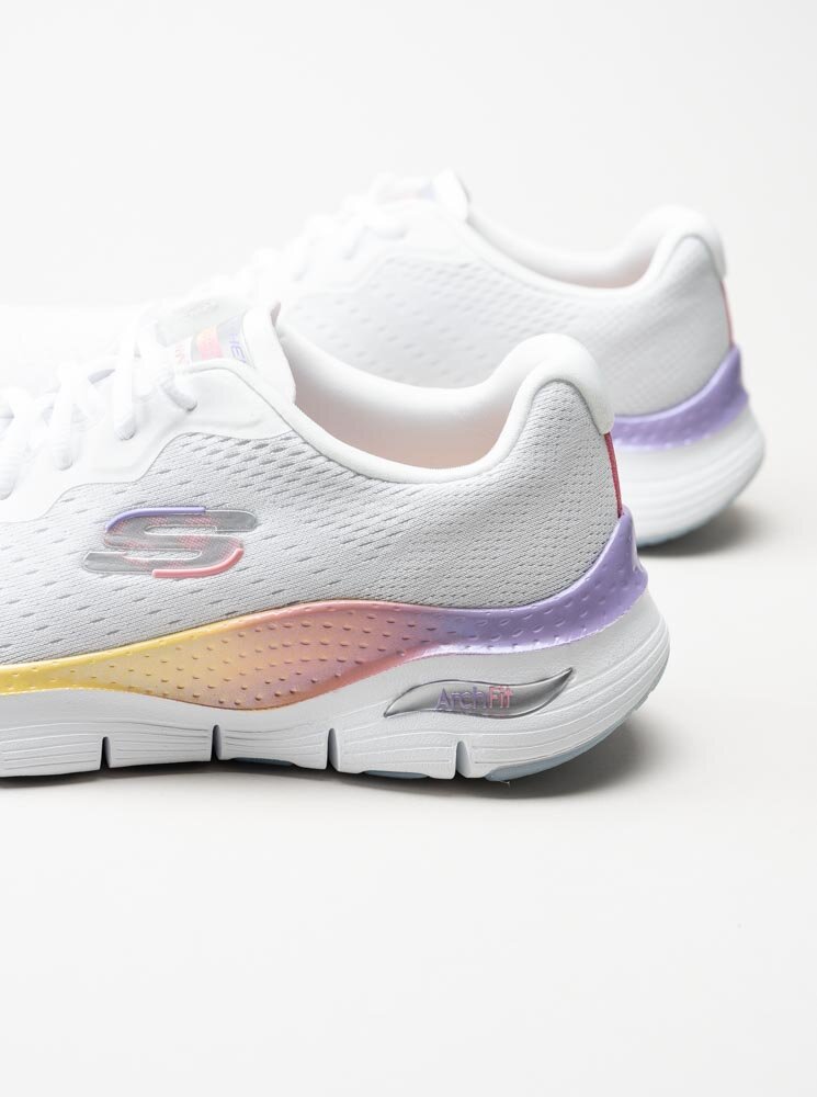 Skechers - Arch Fit Power Step - Vita flerfärgade sportskor i textil