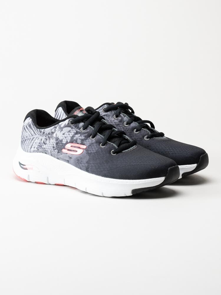 Skechers - Arch Fit New Tropic - Svart vita sportskor i textil