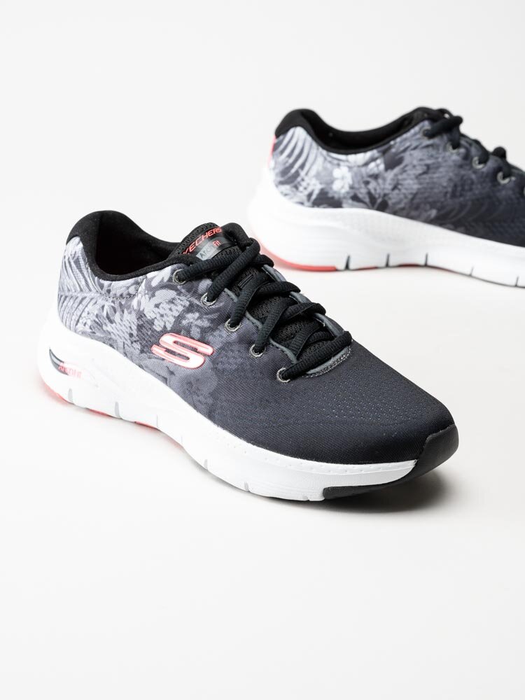 Skechers - Arch Fit New Tropic - Svart vita sportskor i textil