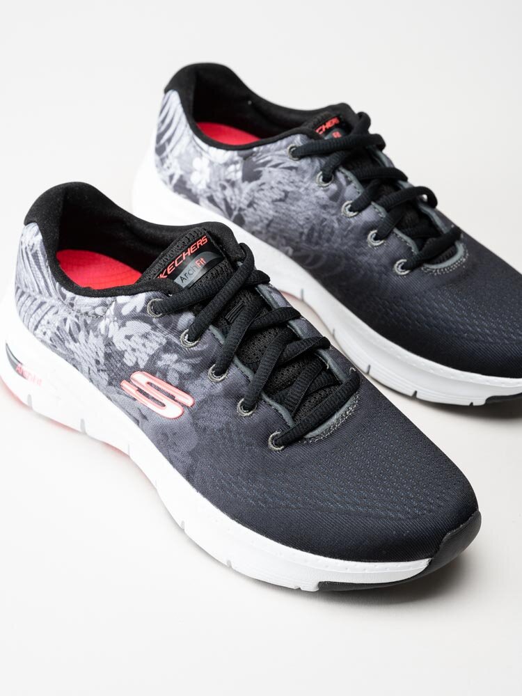 Skechers - Arch Fit New Tropic - Svart vita sportskor i textil