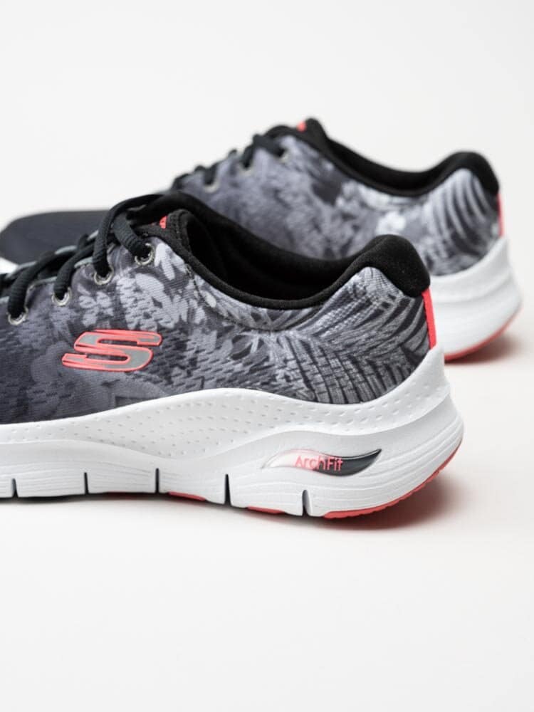 Skechers - Arch Fit New Tropic - Svart vita sportskor i textil