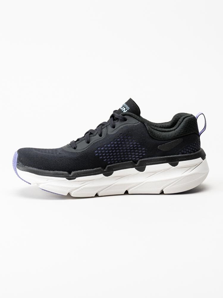 Skechers - Womens Max Cushioning Premier - Svarta sneakers i textil med lila detaljer