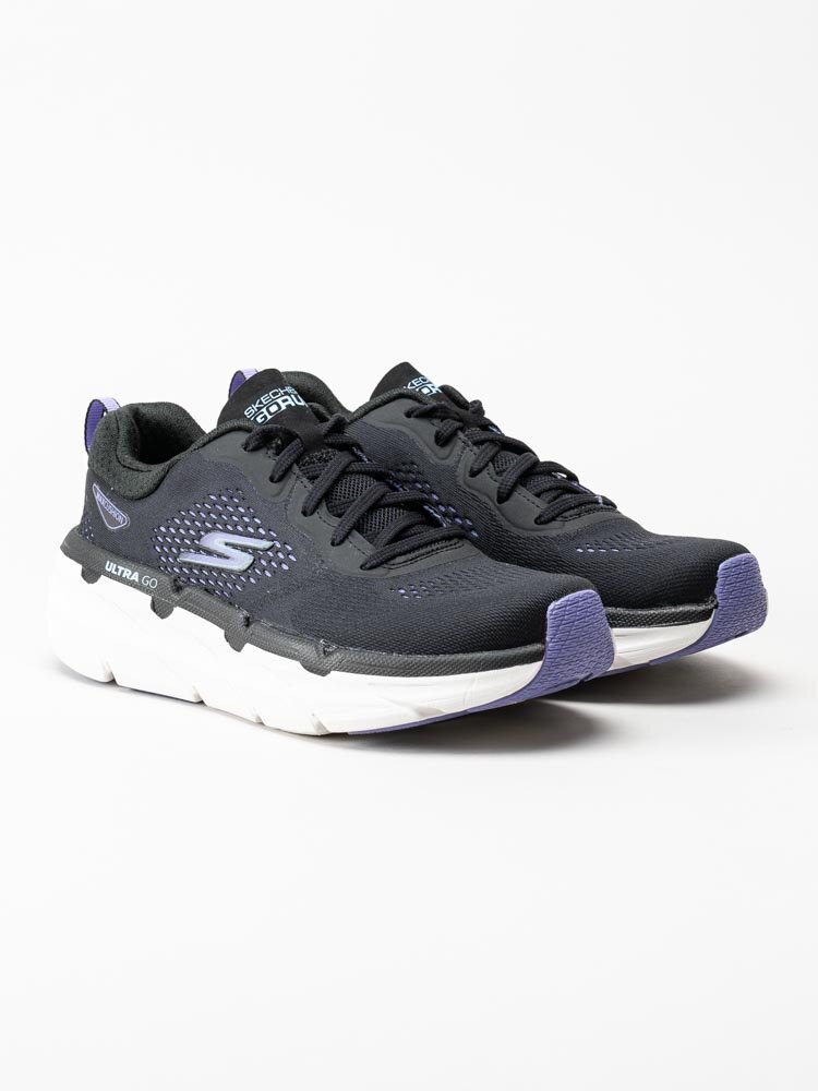 Skechers - Womens Max Cushioning Premier - Svarta sneakers i textil med lila detaljer