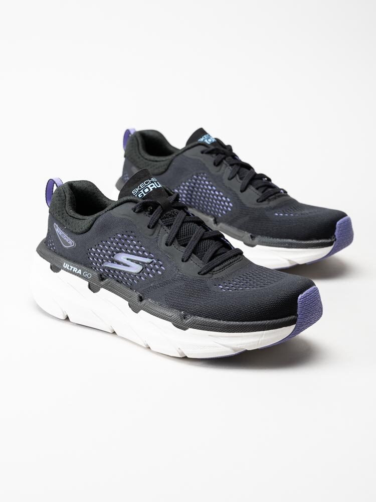 Skechers - Womens Max Cushioning Premier - Svarta sneakers i textil med lila detaljer