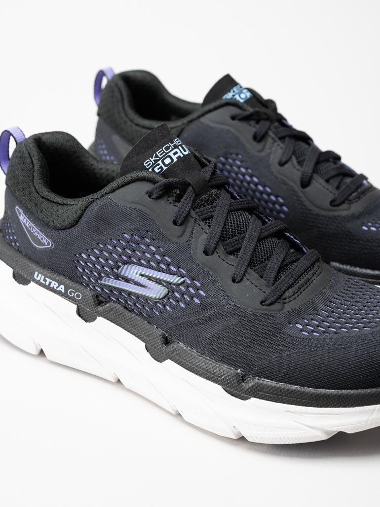 Skechers - Womens Max Cushioning Premier - Svarta sneakers i textil med lila detaljer