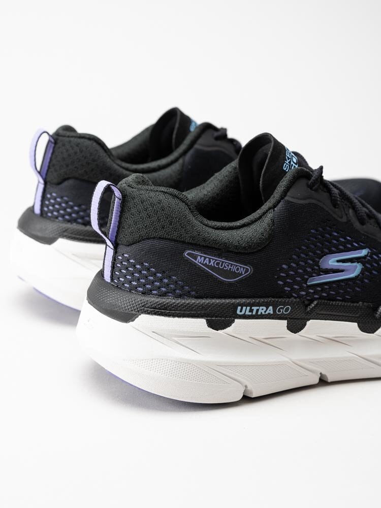 Skechers - Womens Max Cushioning Premier - Svarta sneakers i textil med lila detaljer