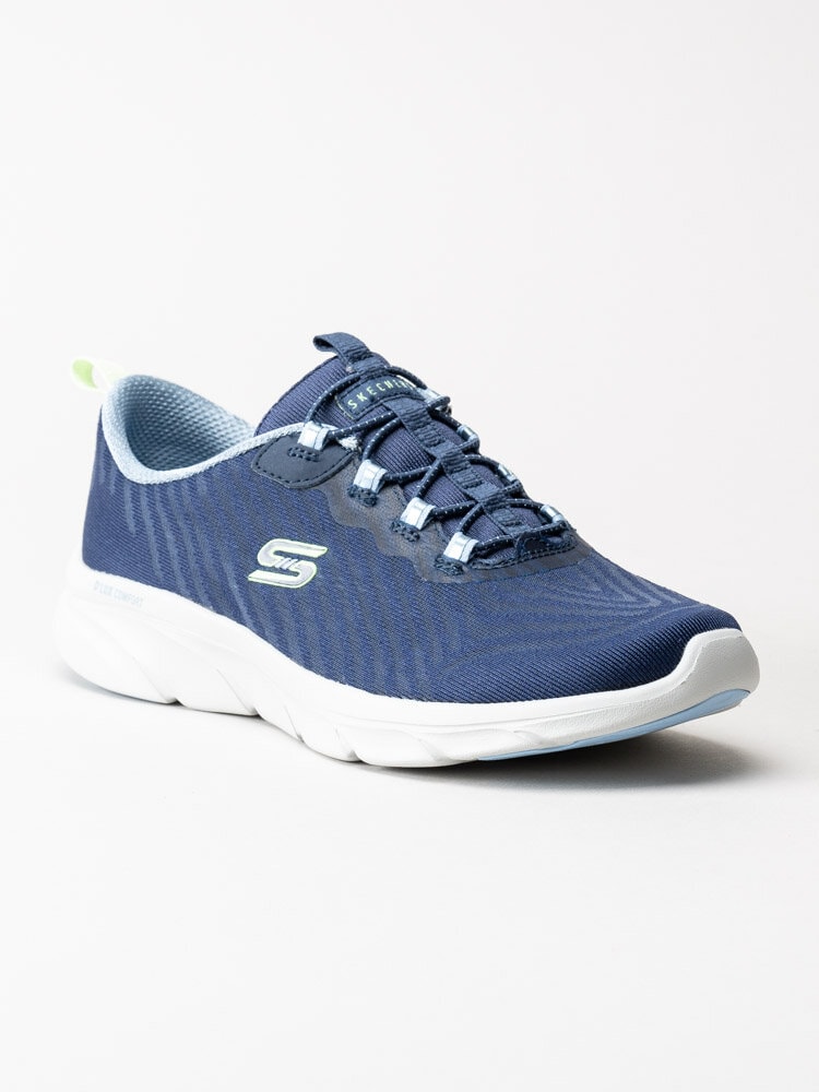 Skechers - DLux Comfort - Blå sportiga sneakers i textil