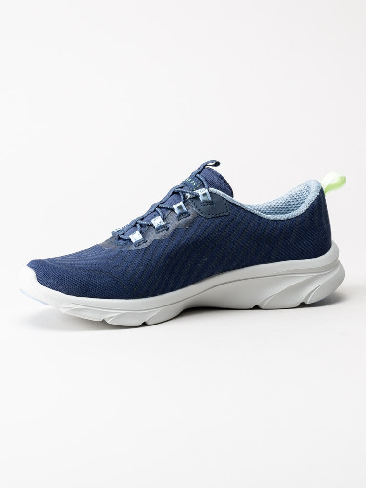 Skechers - DLux Comfort - Blå sportiga sneakers i textil