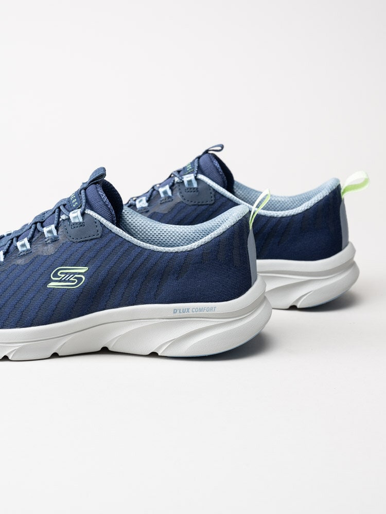 Skechers - DLux Comfort - Blå sportiga sneakers i textil