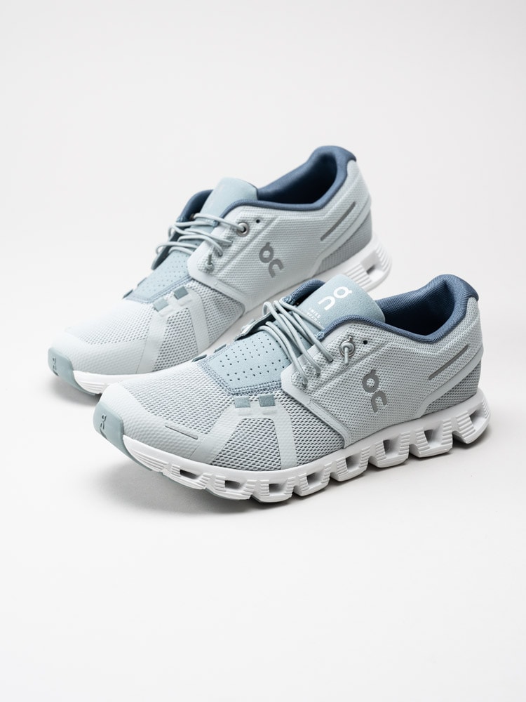 On - Cloud 5 - Ljusgröna sportiga sneakers i textil