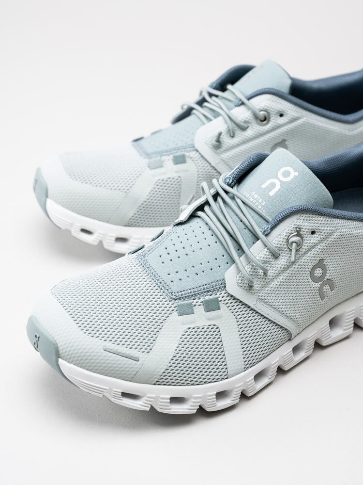 On - Cloud 5 - Ljusgröna sportiga sneakers i textil