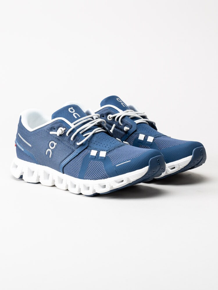 On - Cloud 5 - Blå sportiga sneakers i textil