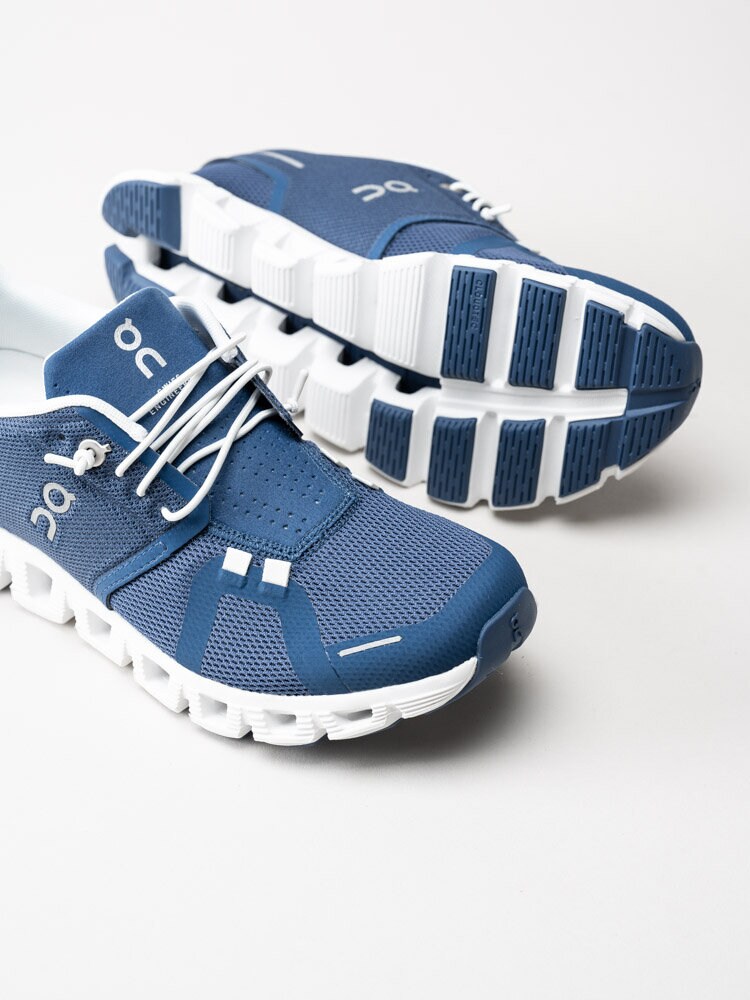On - Cloud 5 - Blå sportiga sneakers i textil