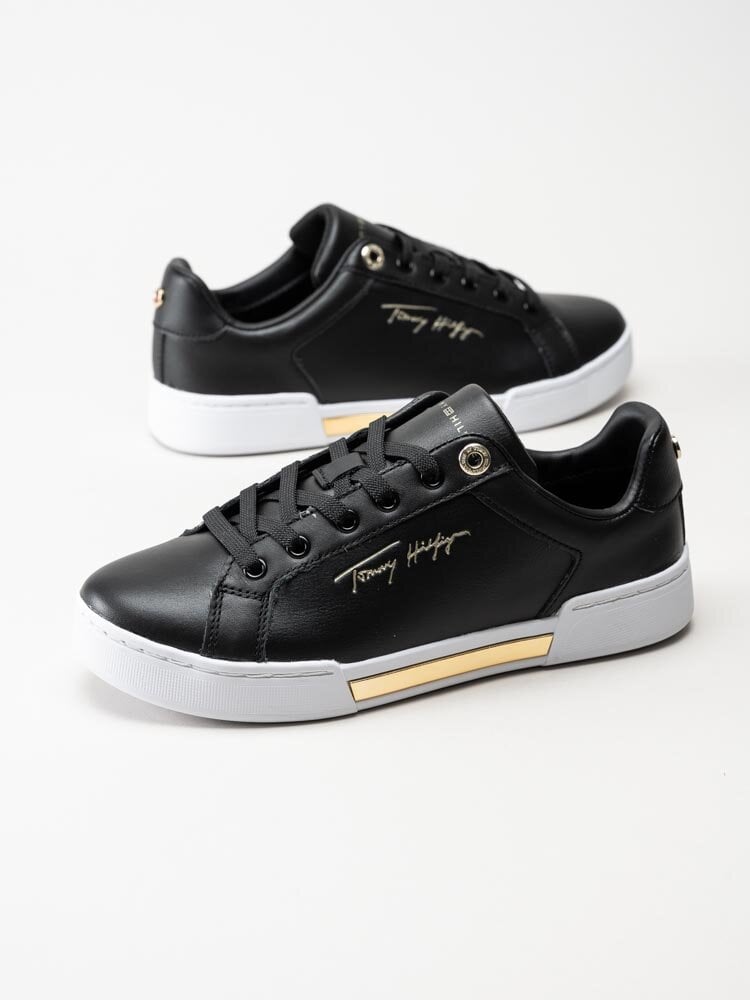 Tommy Hilfiger - TH Elevated Sneaker - Svarta sneakers i skinn