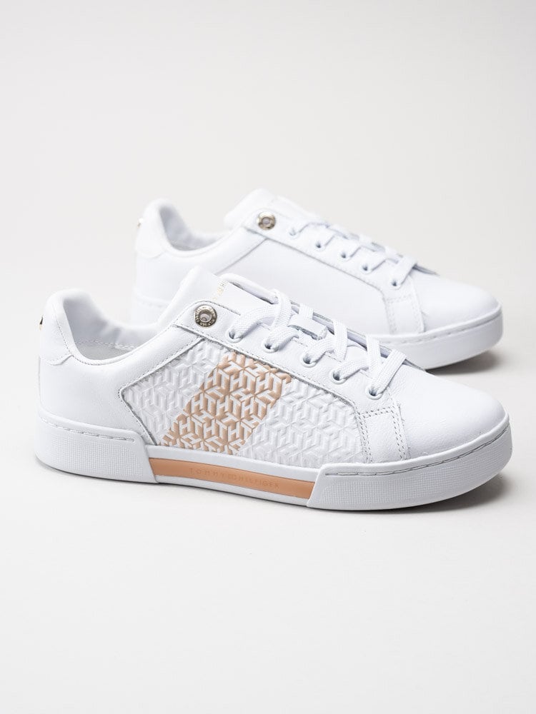 Tommy Hilfiger - Monogram Elevated Sneaker - Vita sneakers i skinn