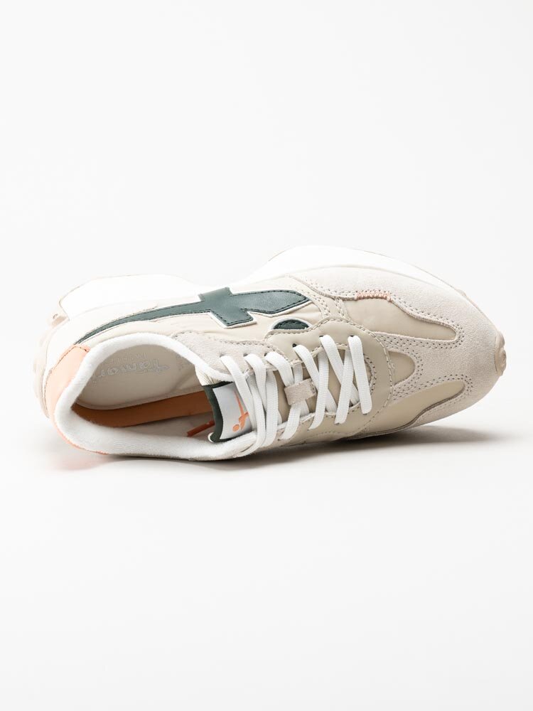 Tamaris - Beige retrosneakers i mocka