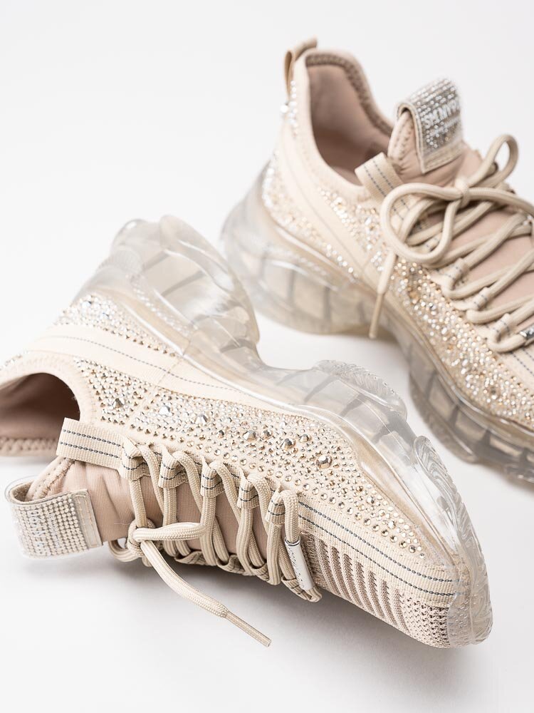 Steve Madden - Maxilla-R - Beige chunky sneakers med strass