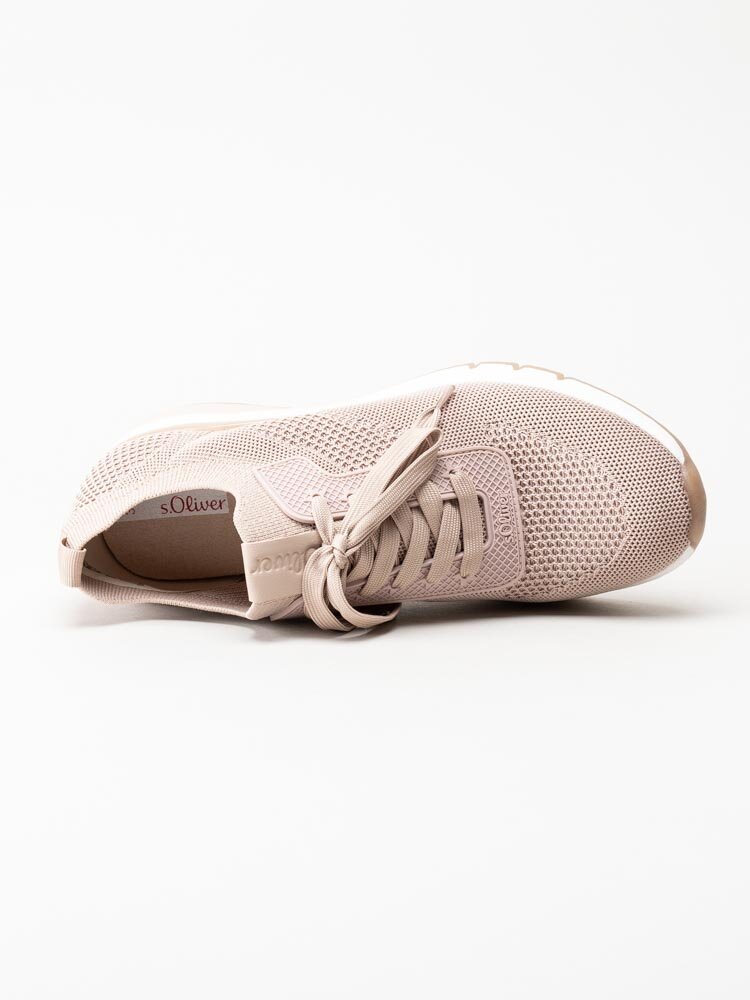 S.Oliver - Ljusrosa kilklackade sneakers i textil