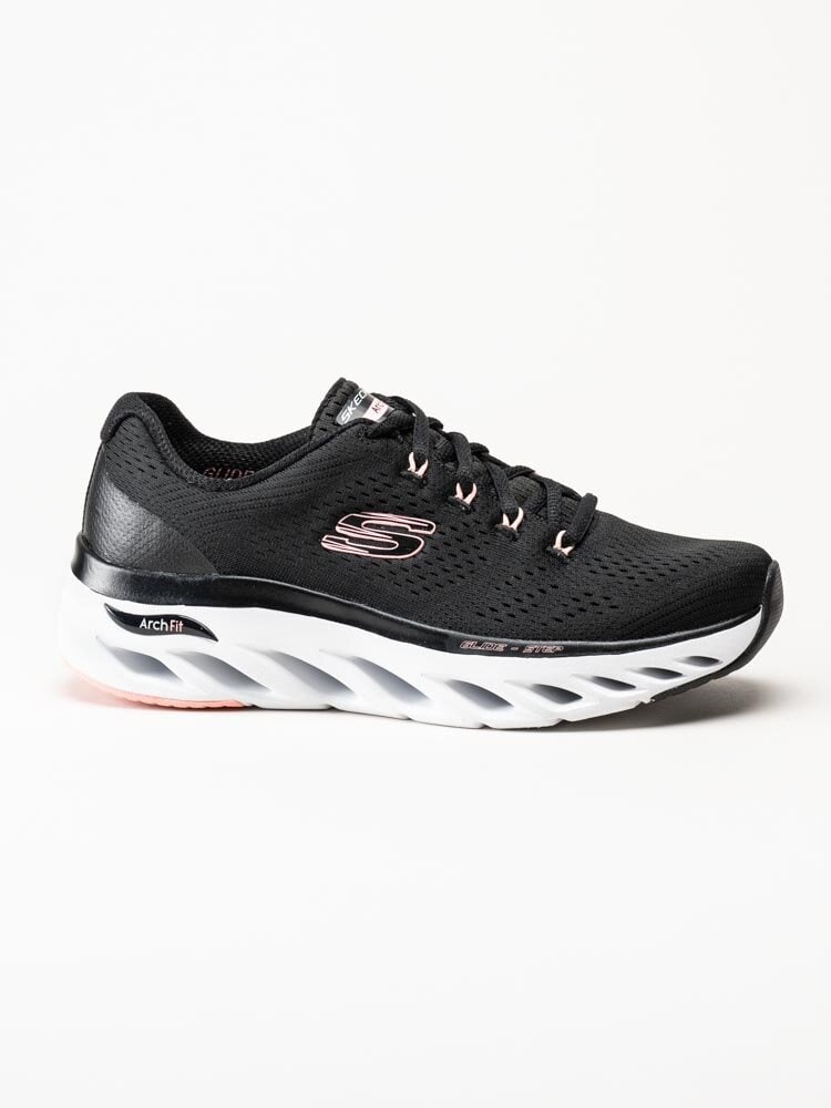 Skechers - Arch Fit Glide Step Top Glory - Svarta sportskor i textil