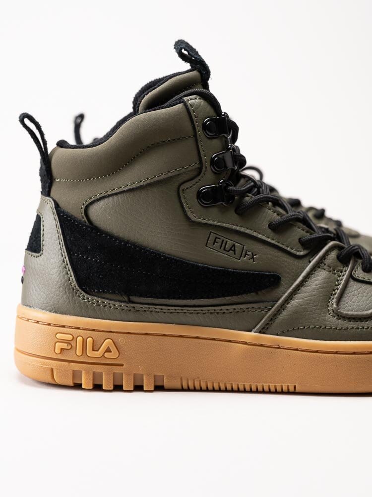 FILA - Fxventuno O Mid Wmn - Gröna höga sneakers i skinn