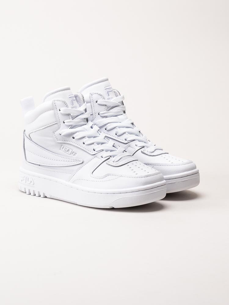 FILA - Fxventuno Le Mid Wmn - Vita höga sneakers i skinn