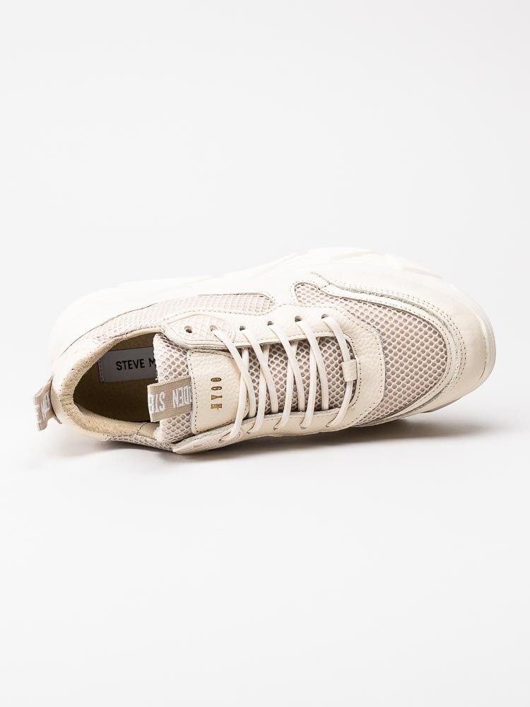 Steve Madden - Pitty - Off white platåsneakers i skinn och textil