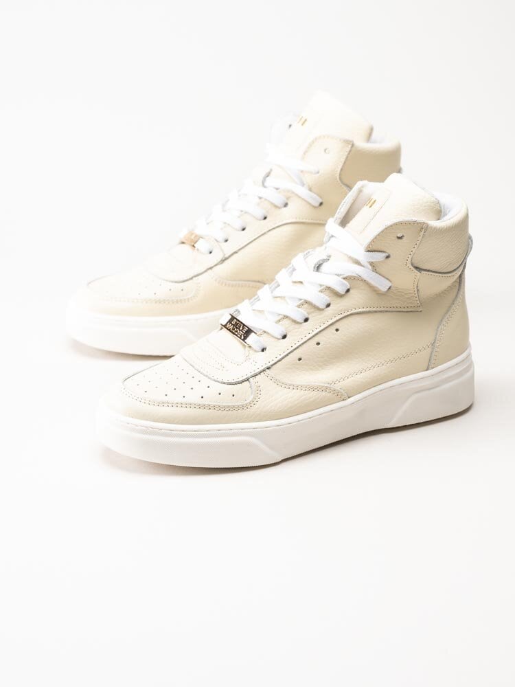 Steve Madden - Danoi - Beige höga sneakers i skinn