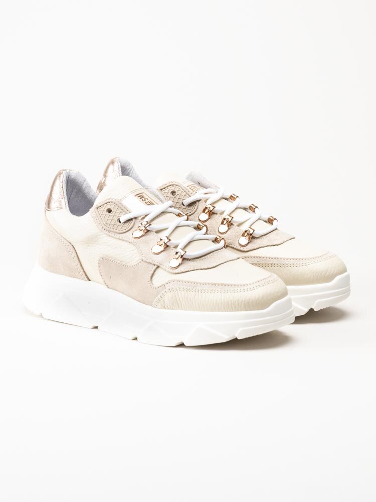 Steve Madden - Picante - Beige platåsneakers i skinn och mocka