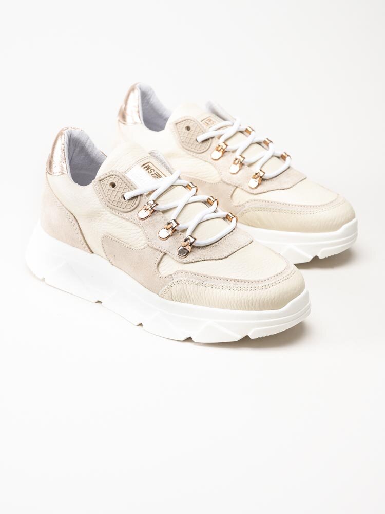 Steve Madden - Picante - Beige platåsneakers i skinn och mocka