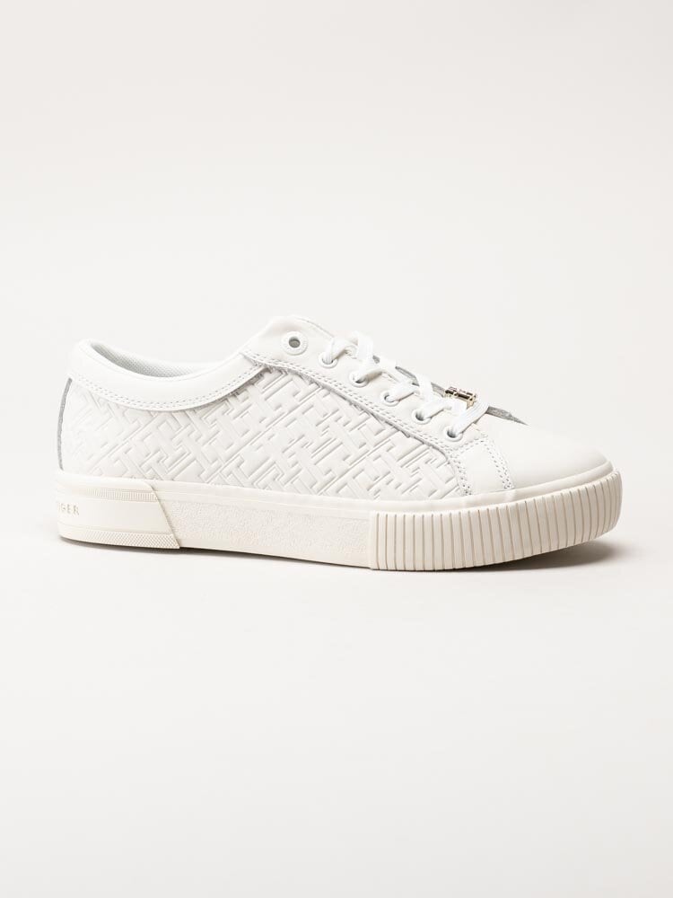 Tommy Hilfiger - TH Monogram sneaker - Vita sneakers i skinn