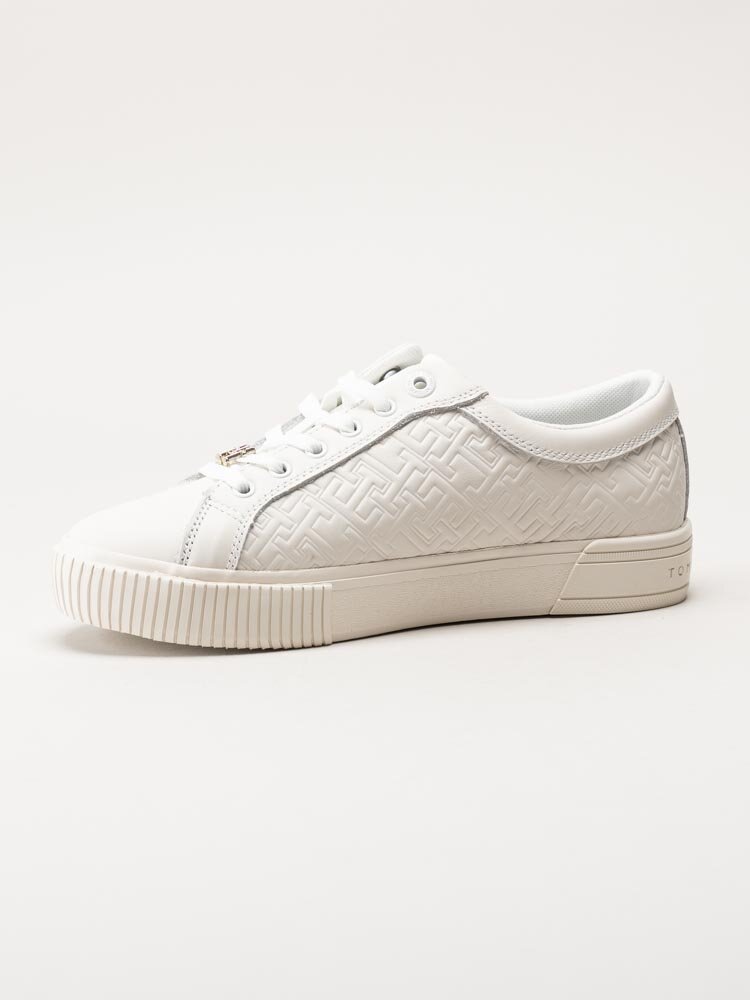 Tommy Hilfiger - TH Monogram sneaker - Vita sneakers i skinn