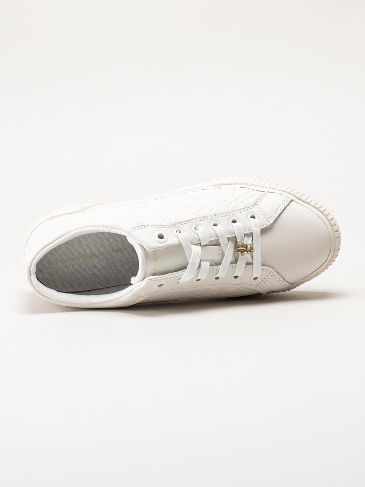 Tommy Hilfiger - TH Monogram sneaker - Vita sneakers i skinn