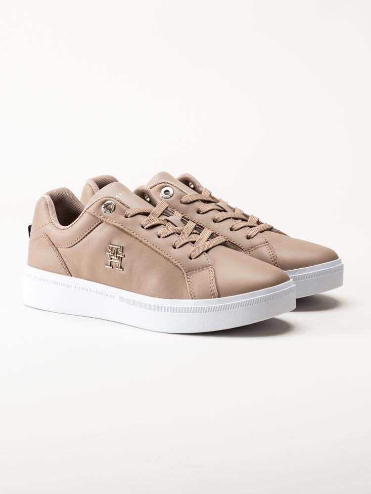 Tommy Hilfiger - TH Court Sneaker - Beige sneakers i skinn