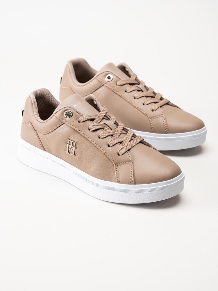 Tommy Hilfiger - TH Court Sneaker - Beige sneakers i skinn