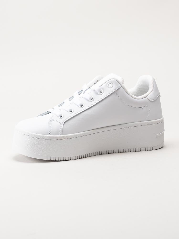 Tommy Hilfiger - Platform ESS - Vita platåsneakers i skinn och syntet