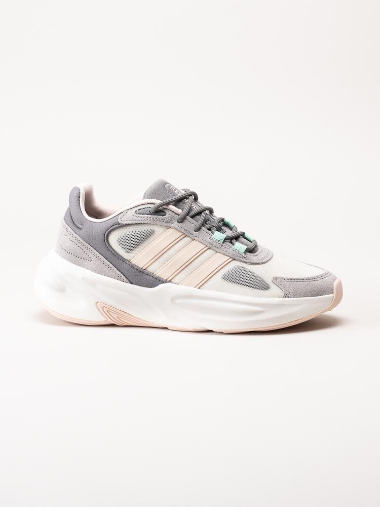 Adidas - Ozelle - Beige sneakers med rosa stripes