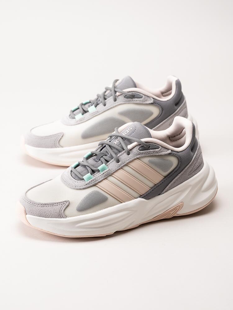 Adidas - Ozelle - Beige sneakers med rosa stripes