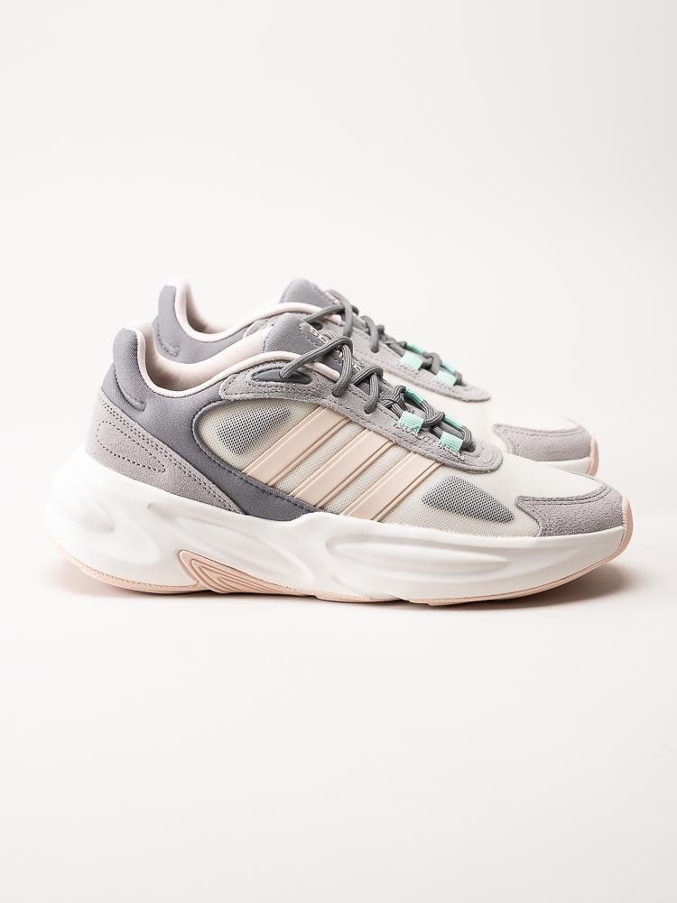 Adidas - Ozelle - Beige sneakers med rosa stripes