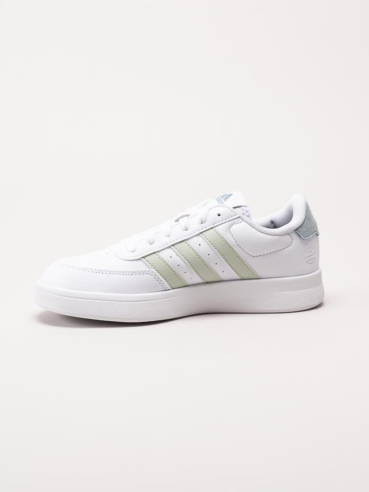 Adidas - Breaknet 2.0 - Vita sneakers med tre ljusgröna stripes