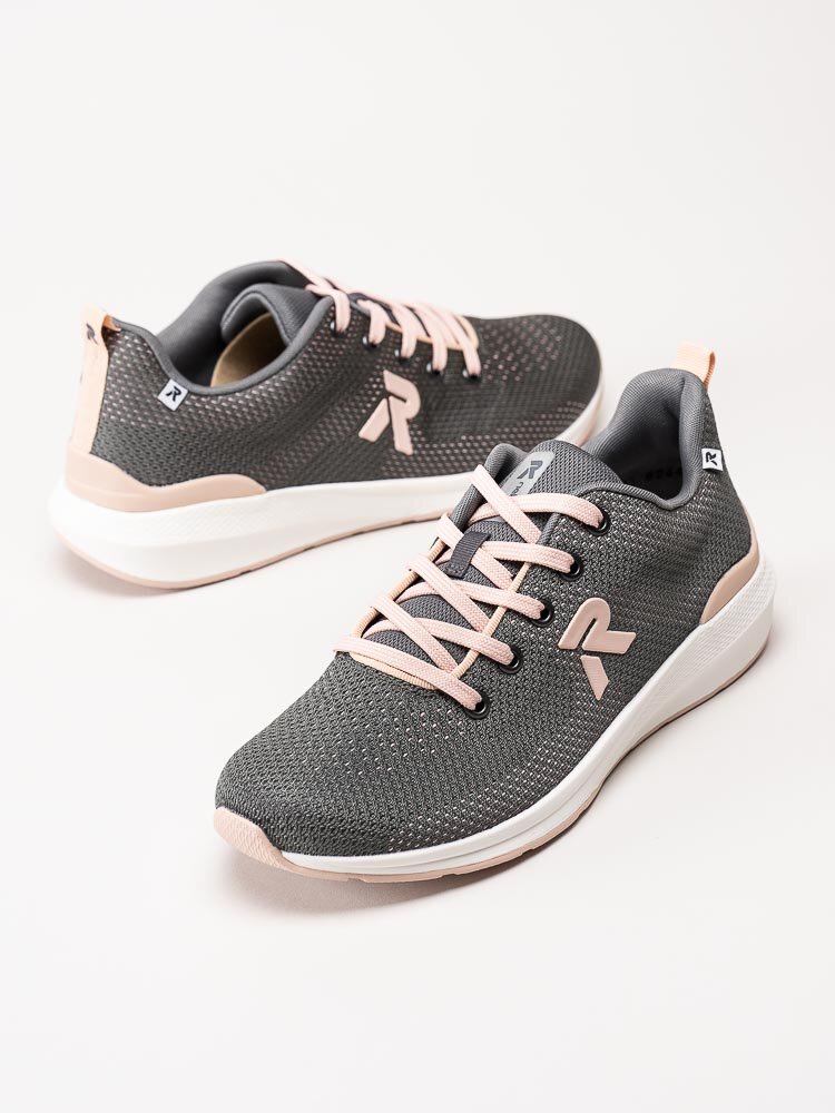 Rieker Evolution - Grå sneakers med rosa detaljer